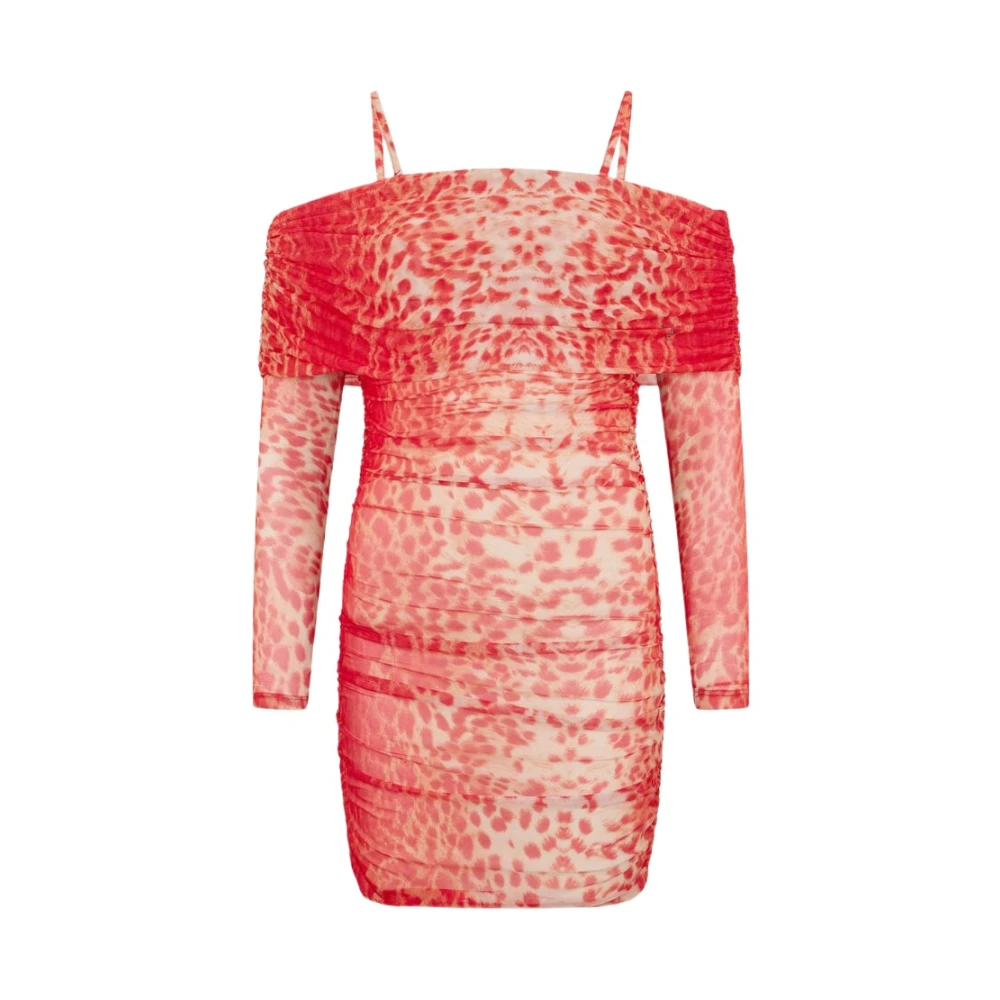 Roberto Cavalli Cheetah Skin Print Dress - Female - Party Dresses - Red - M - Dresses