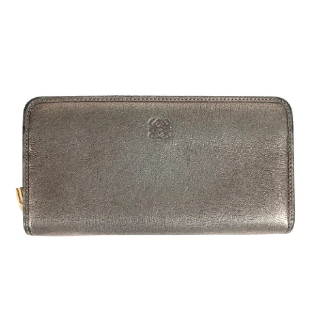 Loewe Pre-owned Leather wallets Gray Dames