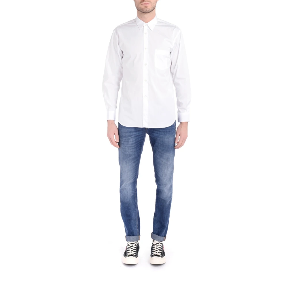 Comme des Garçons Witte Katoenen Overhemd met Borstzak White Heren