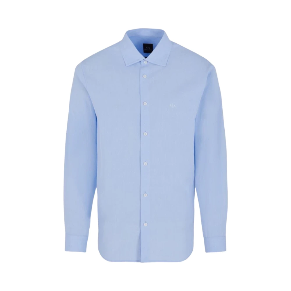 Armani Exchange Men's Blue Casual Shirts, Xs, Long-Sleeved Shirt