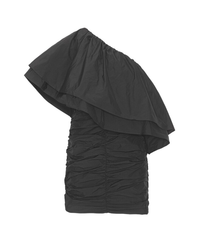 one-shoulder-black-pleated-dress