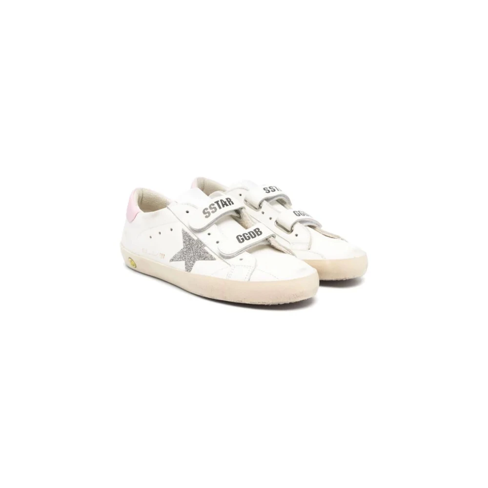 Golden Goose Vit Kristall Orkidé Rosa Läder Sneakers White, Unisex