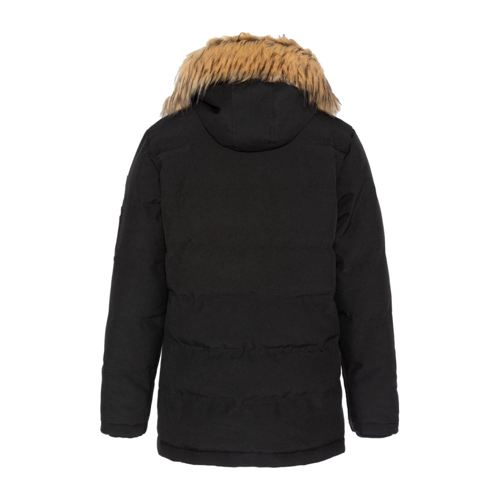 Schott NYC Winterjas met nepbont capuchon Black Heren