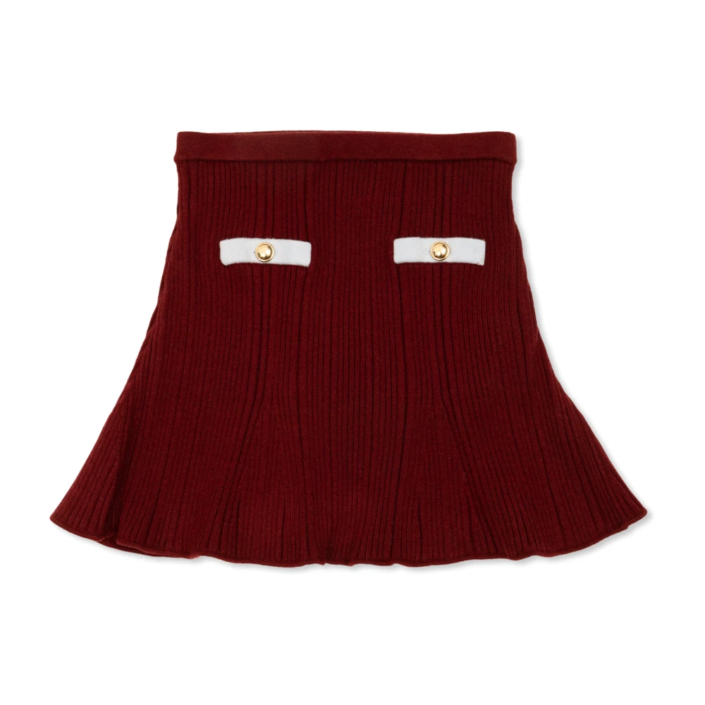 Self Portrait Ribbed Skirt - Unisex - Kids Skirts - Red - 5 Y - Kids
