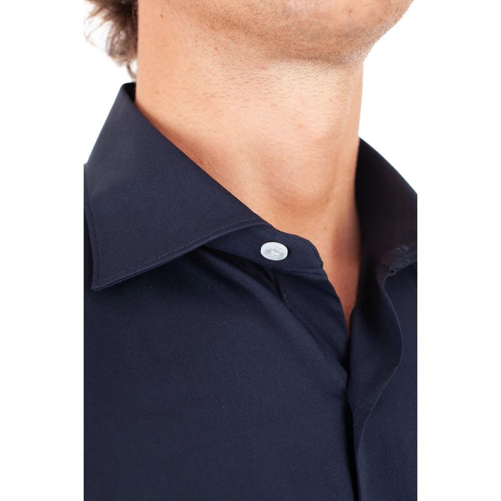 Finamore Blauwe Sartoriale Overhemden Blue Heren