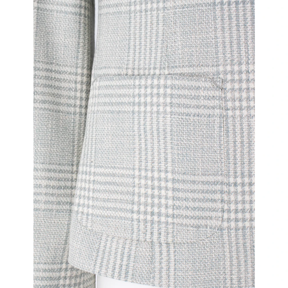 Kiton Zijden blend enkelborst jasje Blue Dames