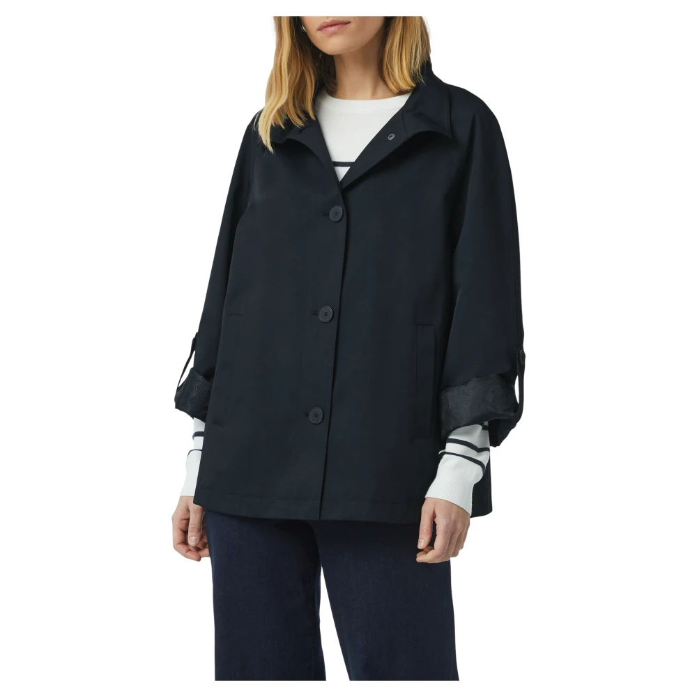 comma Licht gevoerde outdoorjas met opstaande kraag Blue Dames