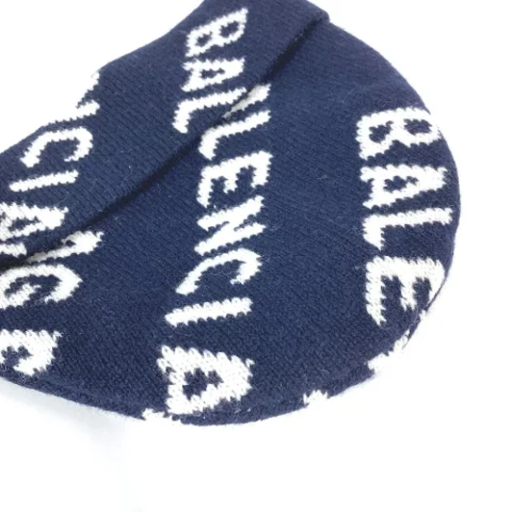 Balenciaga Vintage Pre-owned Wool hats Blue Dames