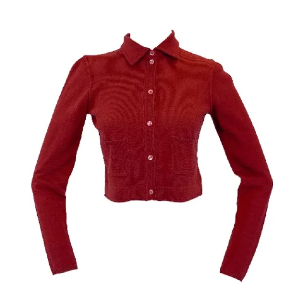 Prada Vintage Pre-owned Cotton tops Red Dames