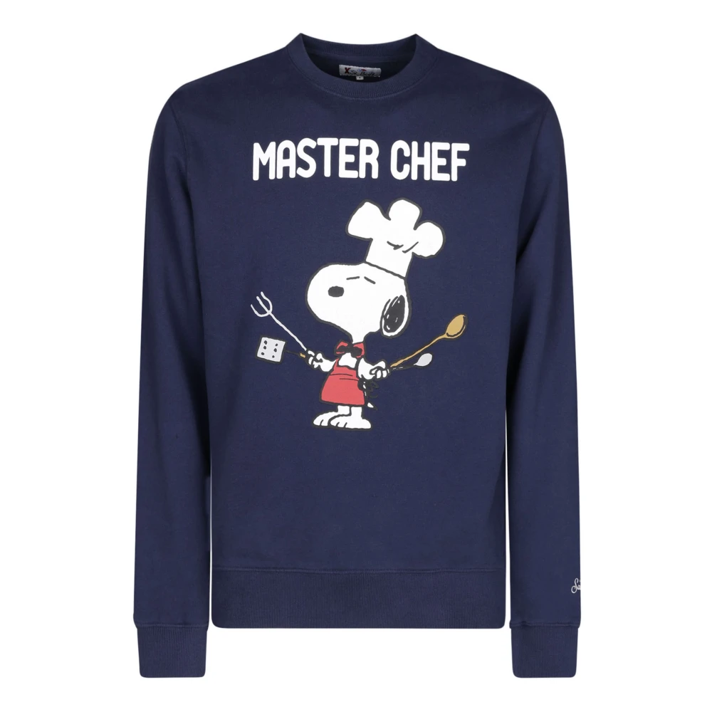 MC2 Saint Barth Blauwe Sweatshirt met Voorkant Print Blue Heren