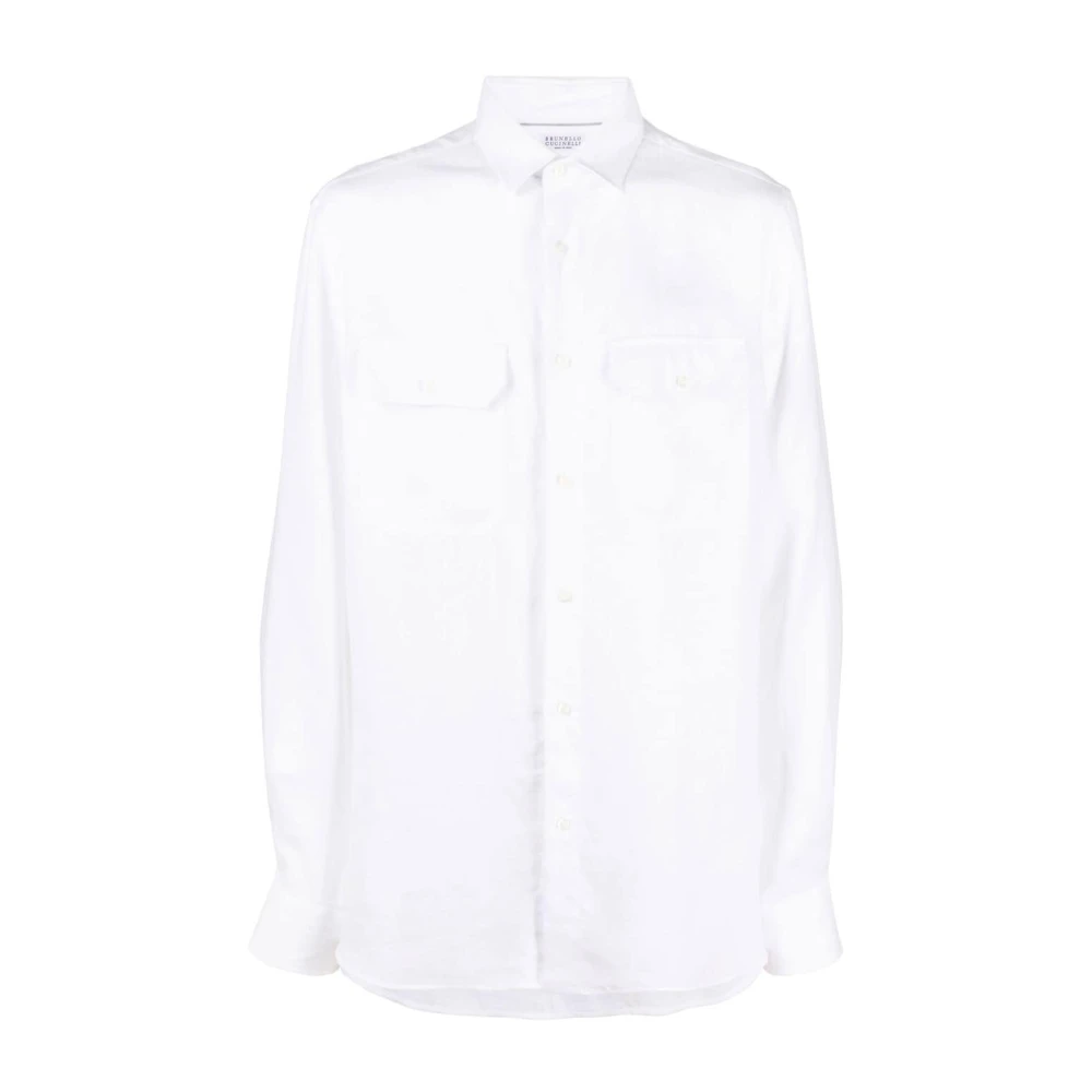 BRUNELLO CUCINELLI Witte Overhemden voor Mannen White Heren