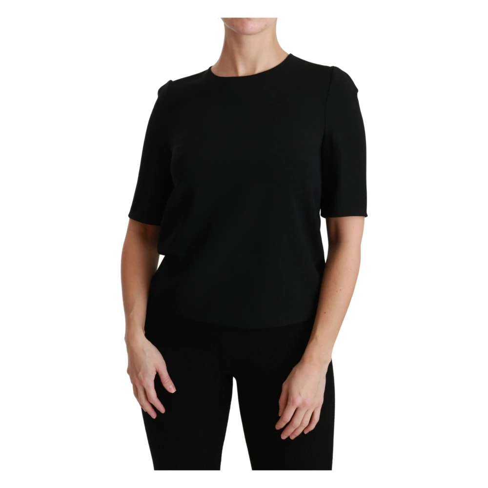 Dolce & Gabbana Black Short Sleeve Casual Top Stretch Blouse - IT40|S - Image 2