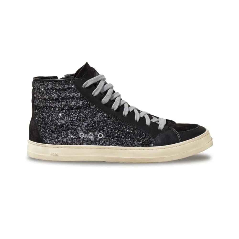 P448 Glitter zwarte hoge sneakers Dames Schoenen