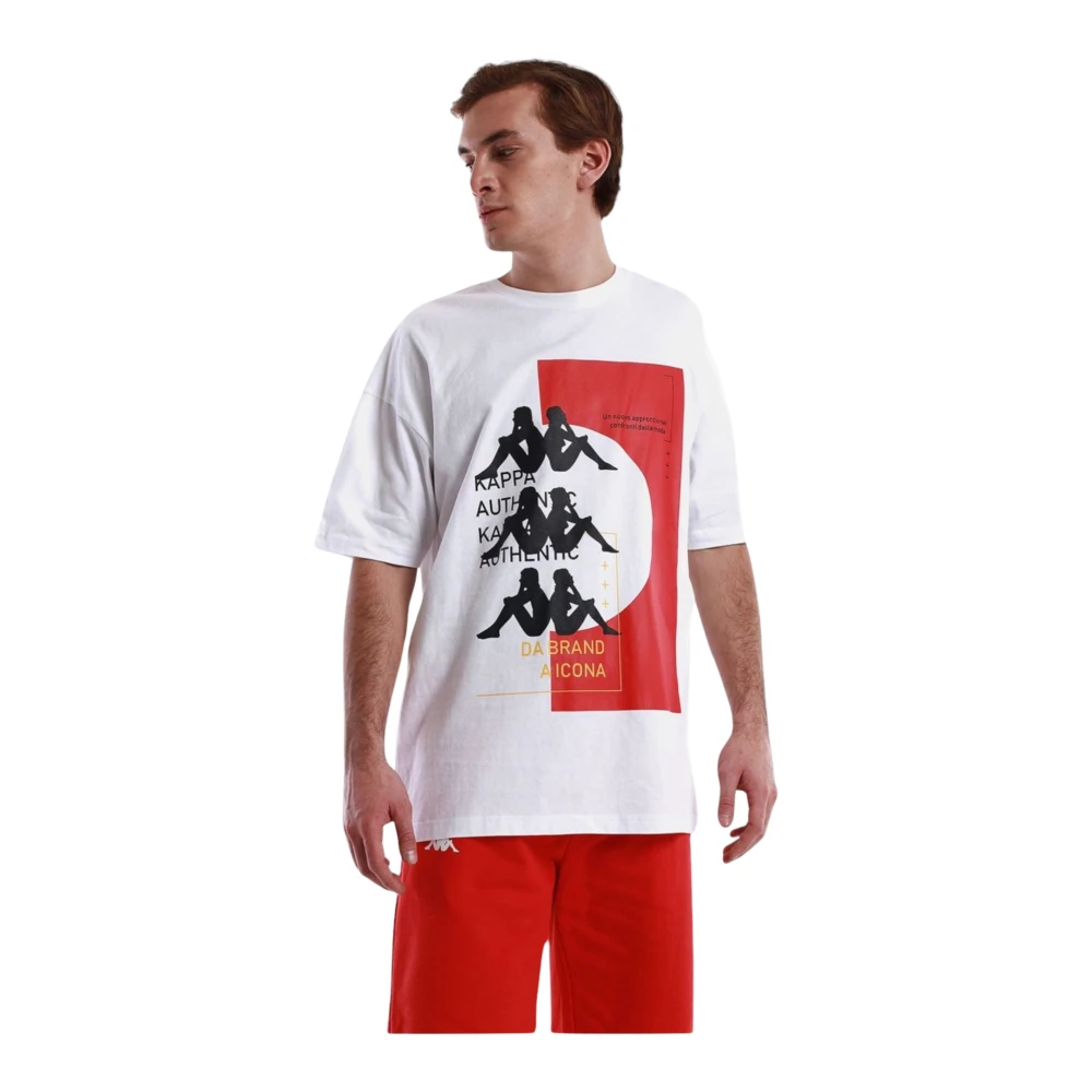 Kappa Korte Mouw T-shirt White Heren
