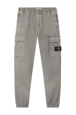 Stretch Broken Twill Cotton 'Old' Effect Cargo Pants