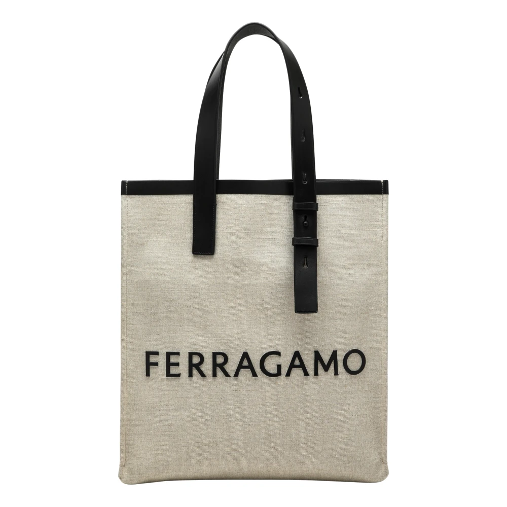 Salvatore Ferragamo Stijlvolle Handtas voor Media Items Beige Heren