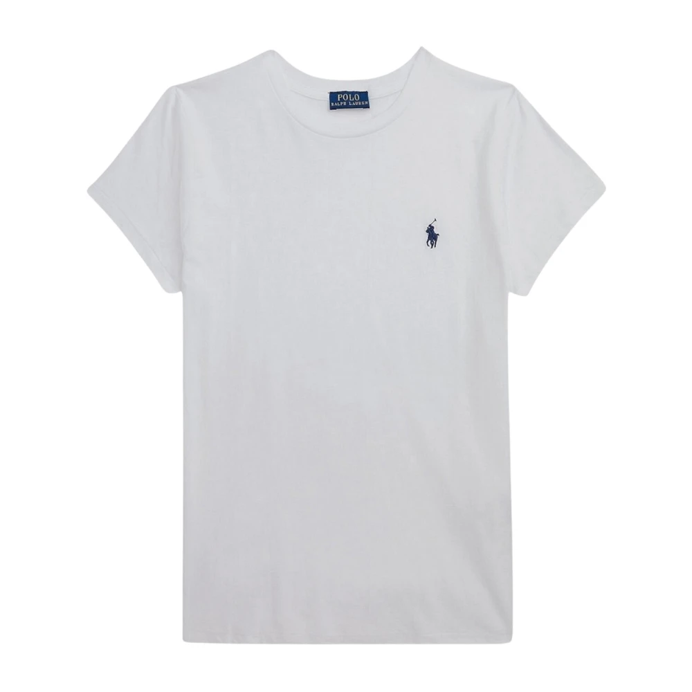 Polo Ralph Lauren Women's White Cotton Jersey Crewneck T-Shirt