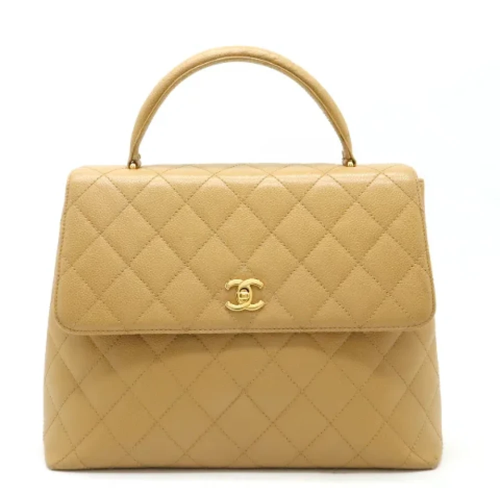 Chanel Vintage Pre-owned Leather handbags Beige Dames