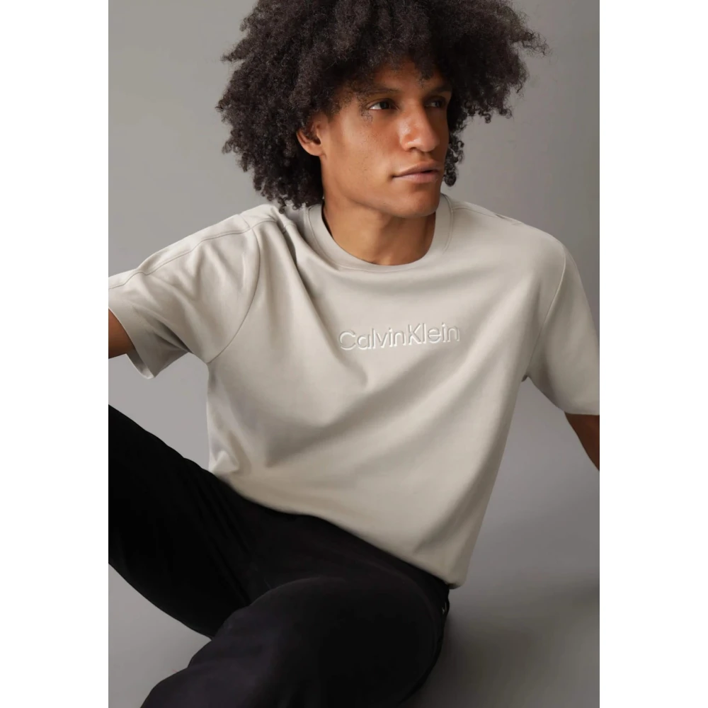 Calvin Klein Moderne Logo T-shirt London Fog Beige Heren