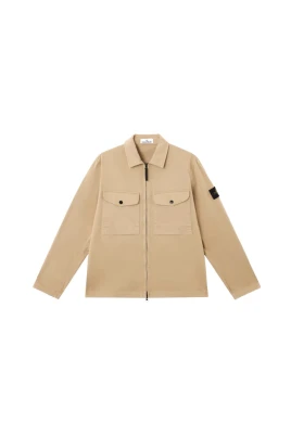 Stretch Cotton Satin Overshirt