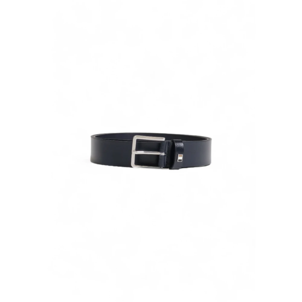 Hugo Boss Blauwe leren riem met gespsluiting Blue Heren