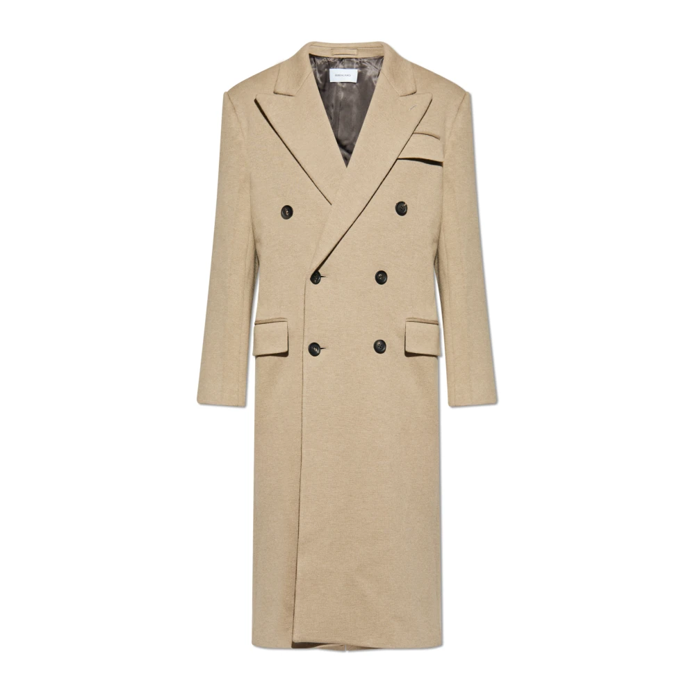 Ferragamo - Abrigo De Lana Con Abertura Trasera - Coats - Hombre - Beige - M