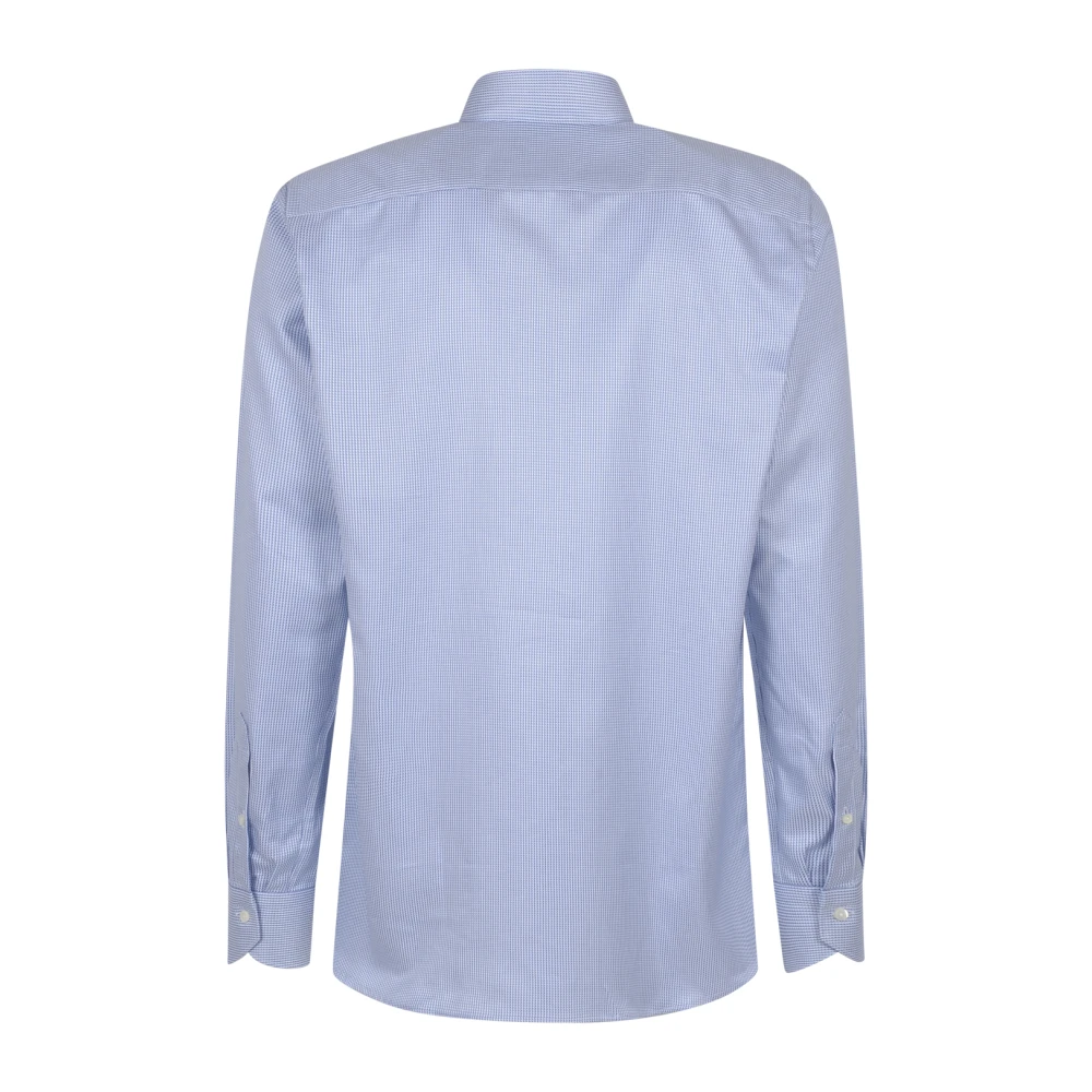 Canali Blauwe Overhemden Camisas Blue Heren
