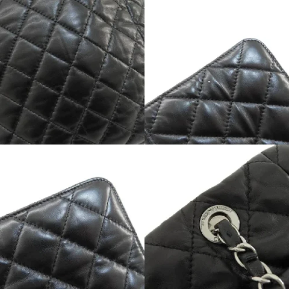 Chanel Vintage Pre-owned Leather totes Black Dames
