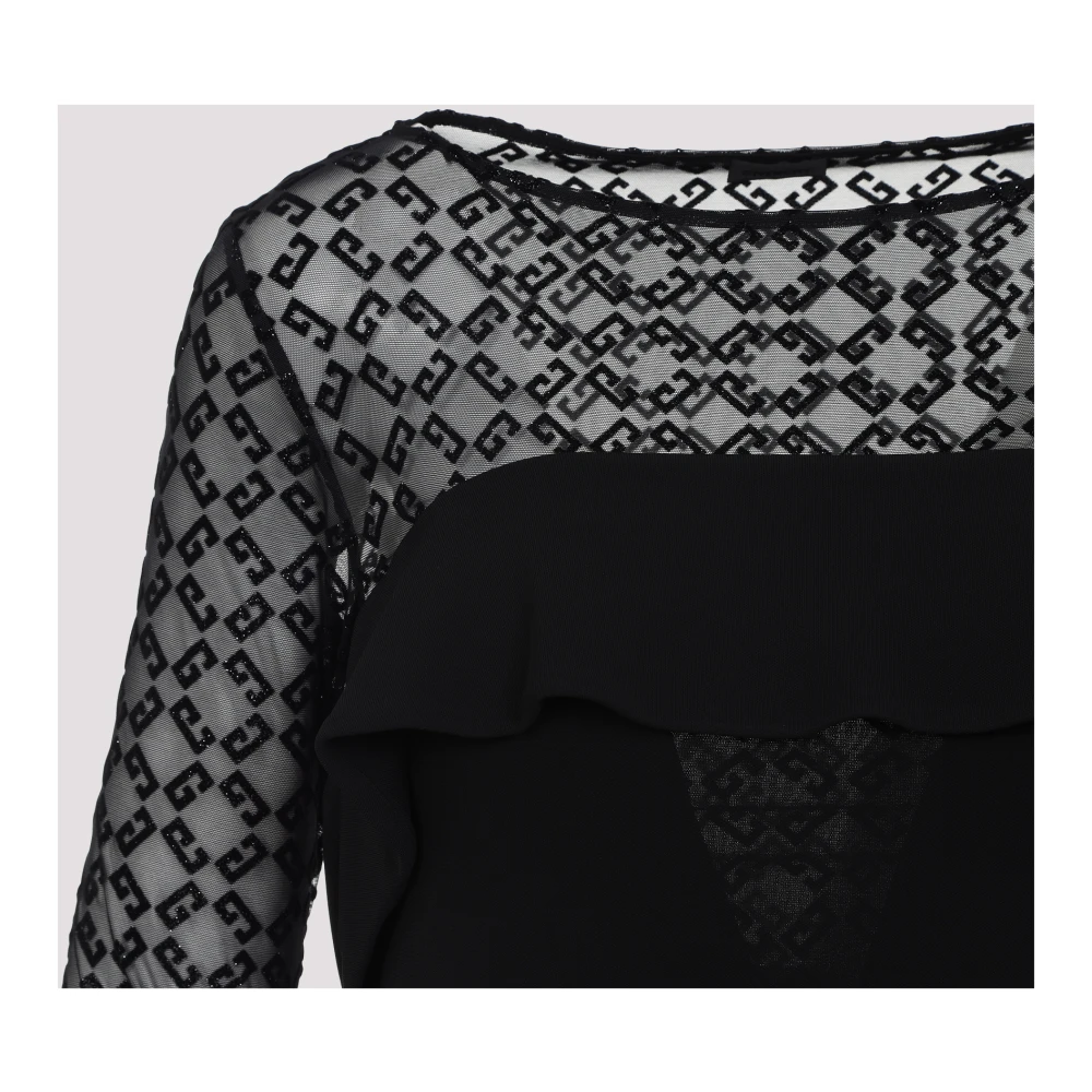 Givenchy Zwarte Zilverachtige Elegante Jurk Black Dames