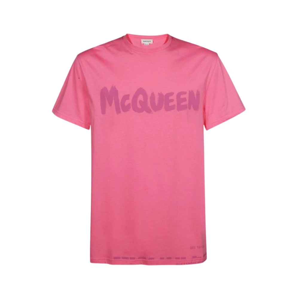 Alexander mcqueen Logo Print Korte Mouw T-Shirt Roze Heren