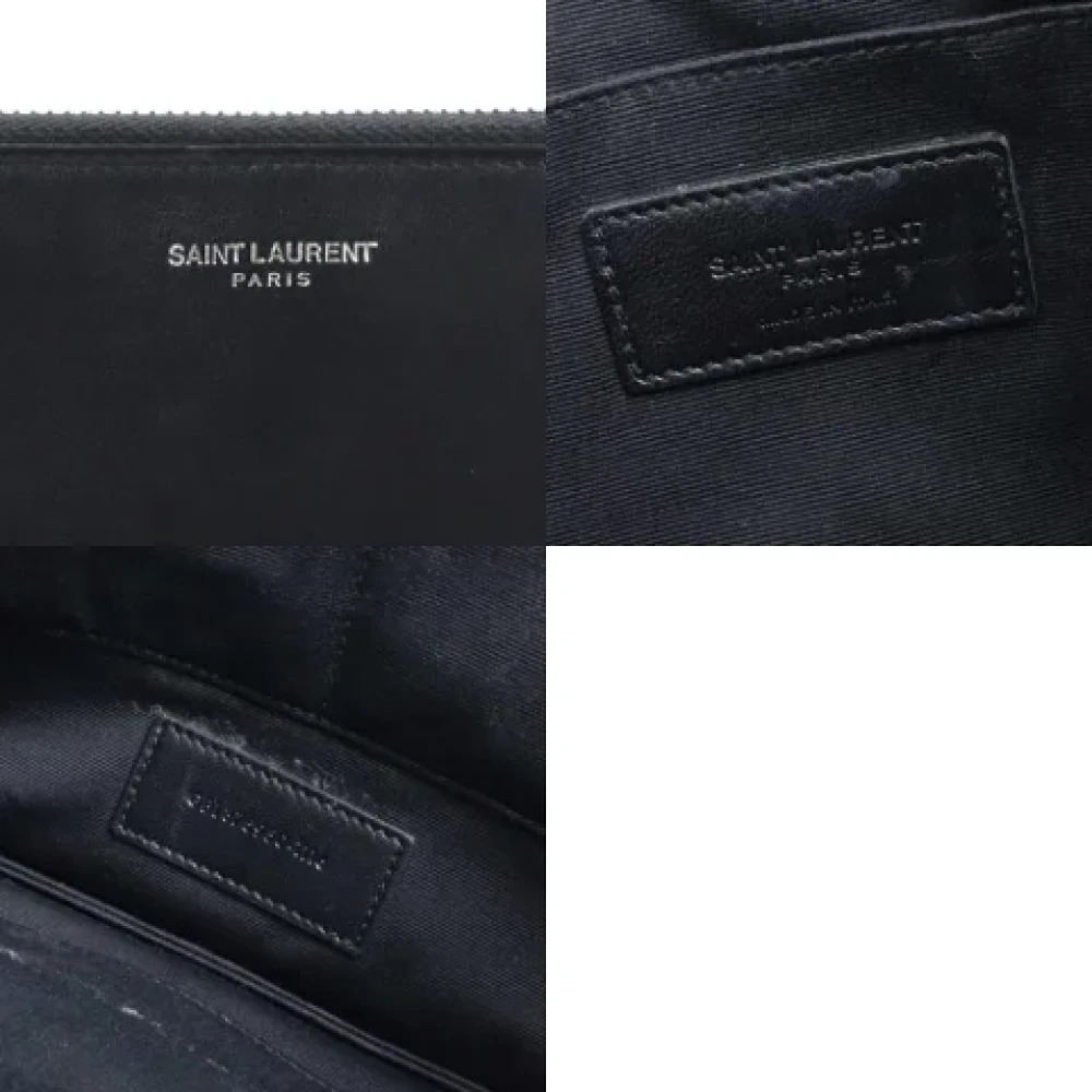 Saint Laurent Vintage Pre-owned Leather clutches Black Dames
