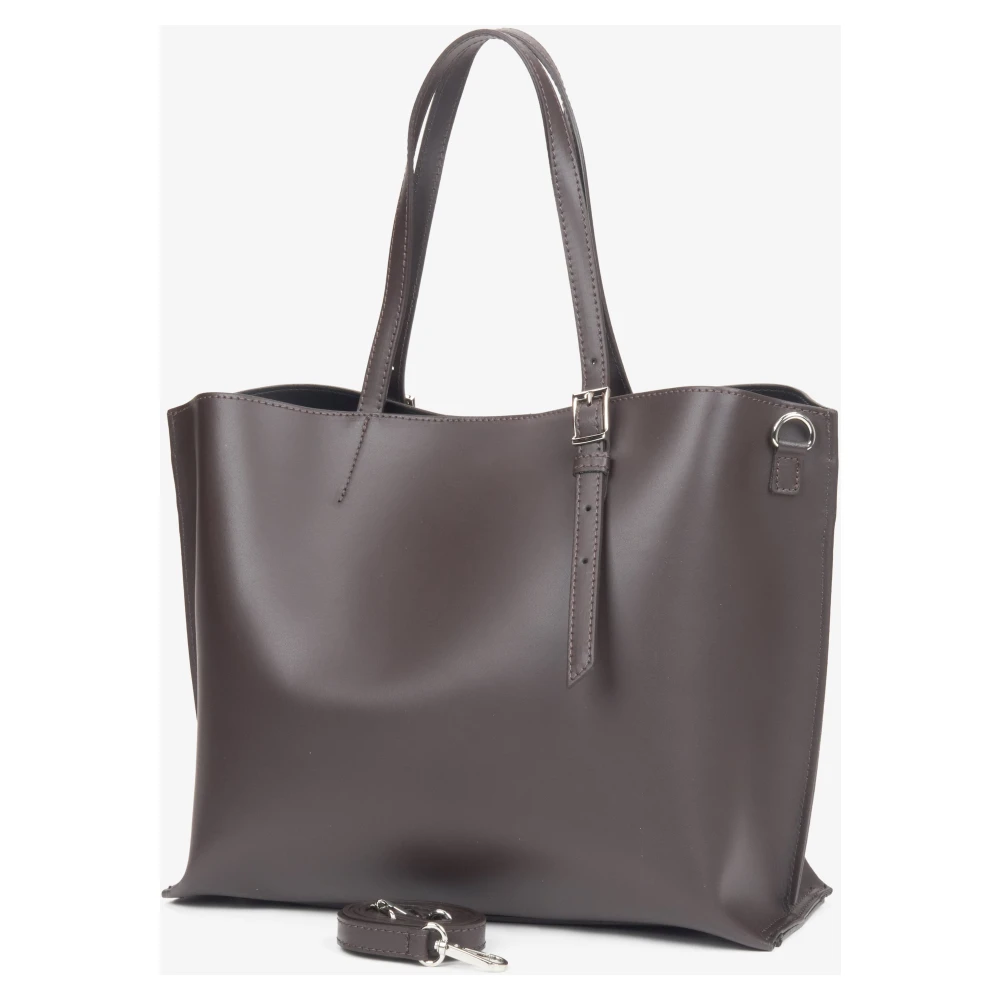 Estro Donkerbruine Shopper Tas voor Vrouwen gemaakt van Premium Italiaans Echt Leer Brown Dames