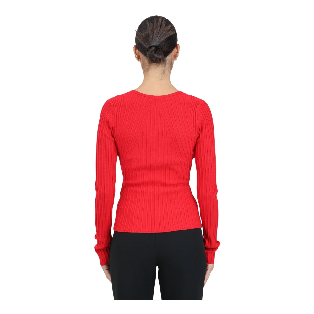 Just Cavalli Rode V-hals trui voor vrouwen Red Dames