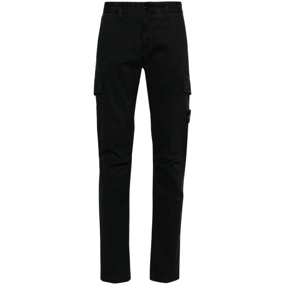Stone Island Blauwe Skinny Cut Broek Blue Heren