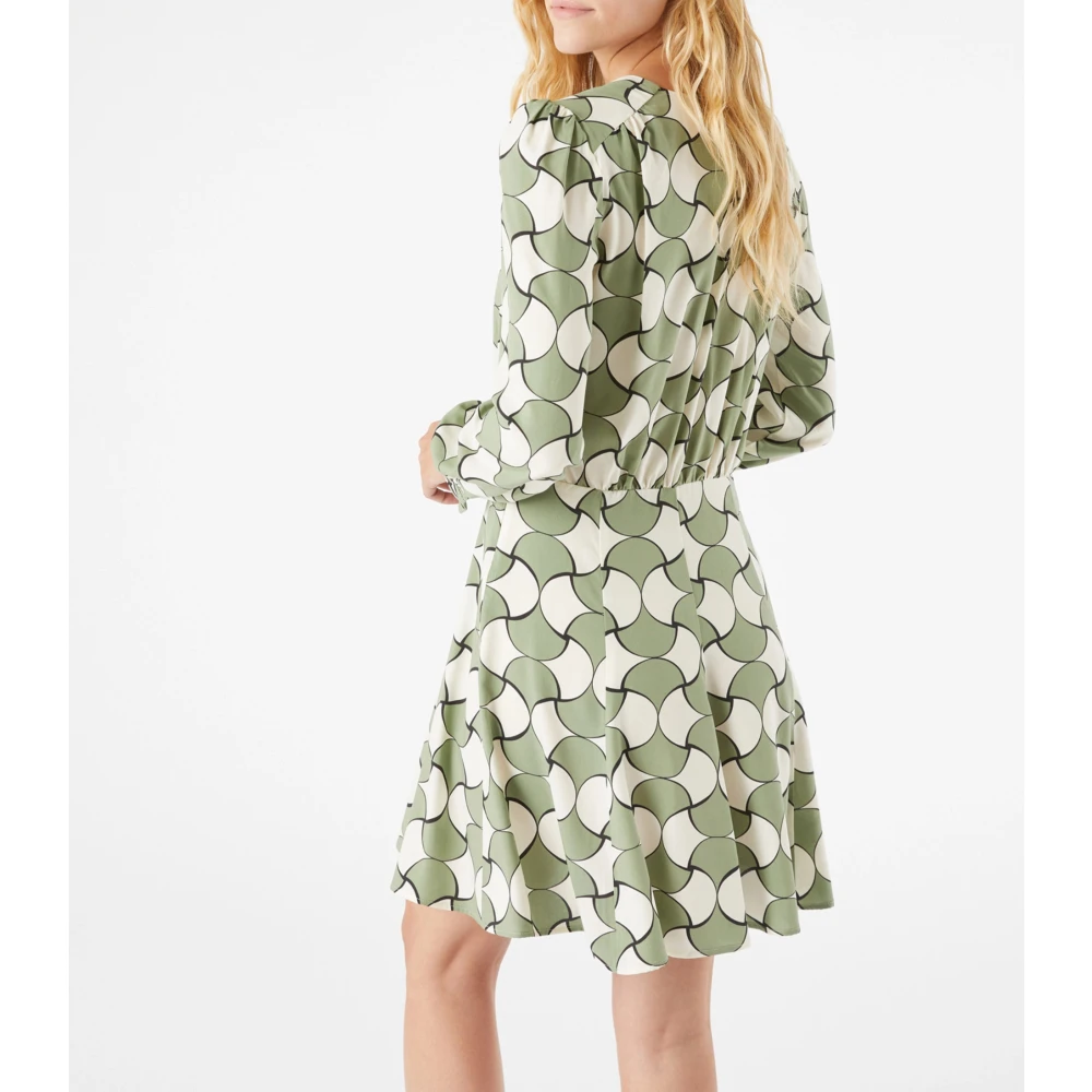 Pennyblack Geometrisch Patroon Jurk Mazurka Stijl Green Dames