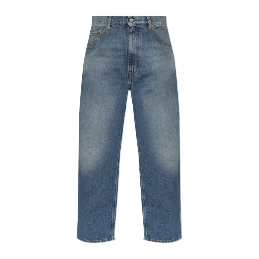 Mm6 Maison Margiela Blue Straight Fit Jeans, Male, W33, Straight-Leg Jeans