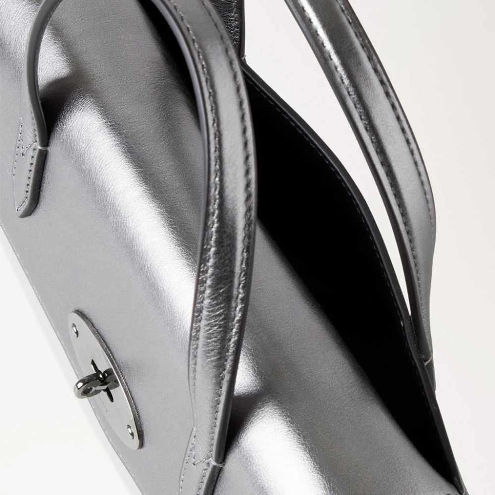 Mulberry Darley Top Handle Metallic Tas Gray Dames