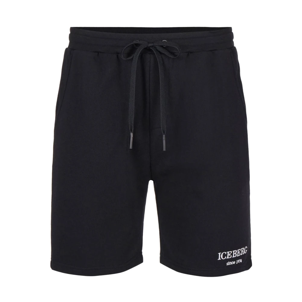 Iceberg Men's Black Casual Shorts, Xl, Bermuda Shorts