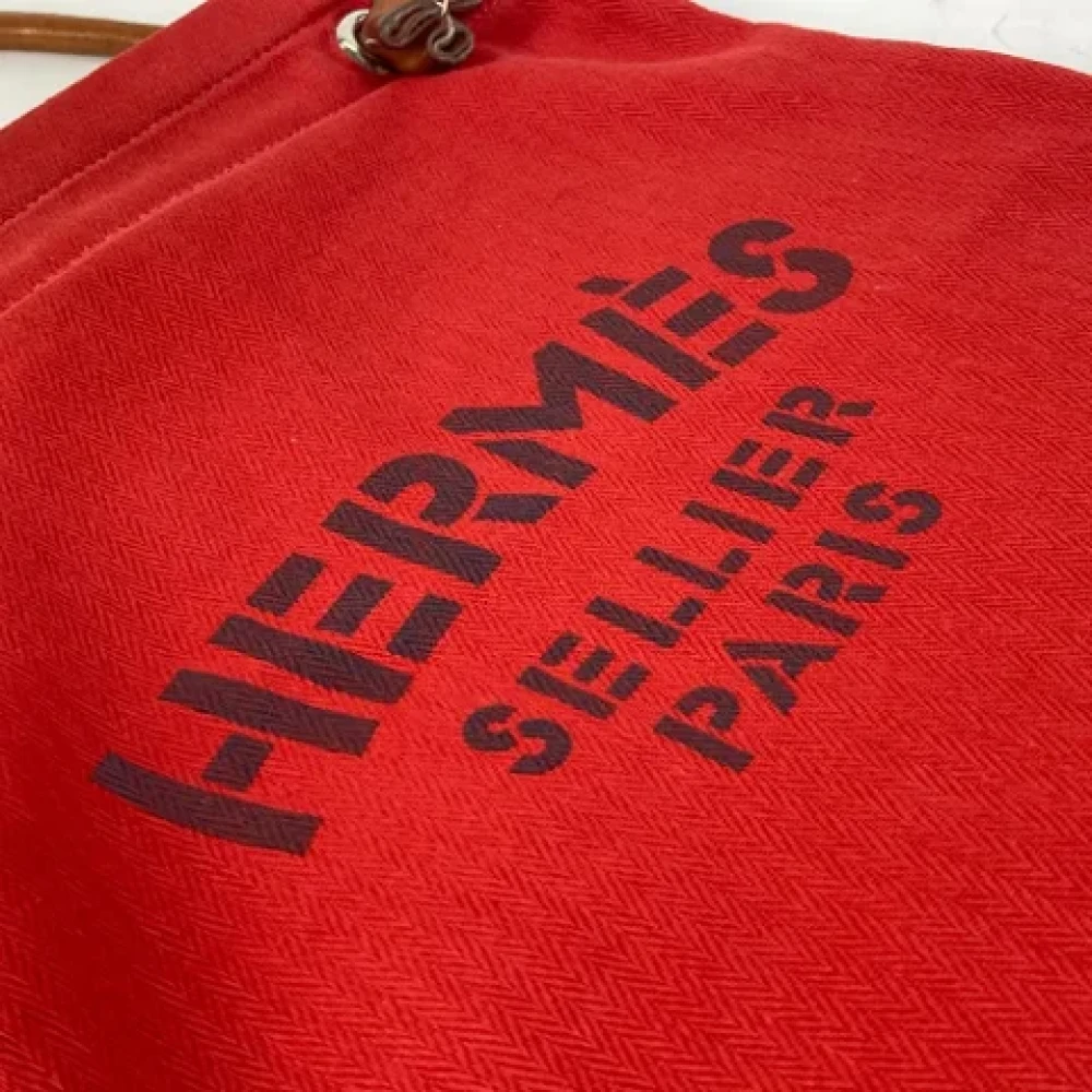 Hermès Vintage Pre-owned Cotton shoulder-bags Red Dames