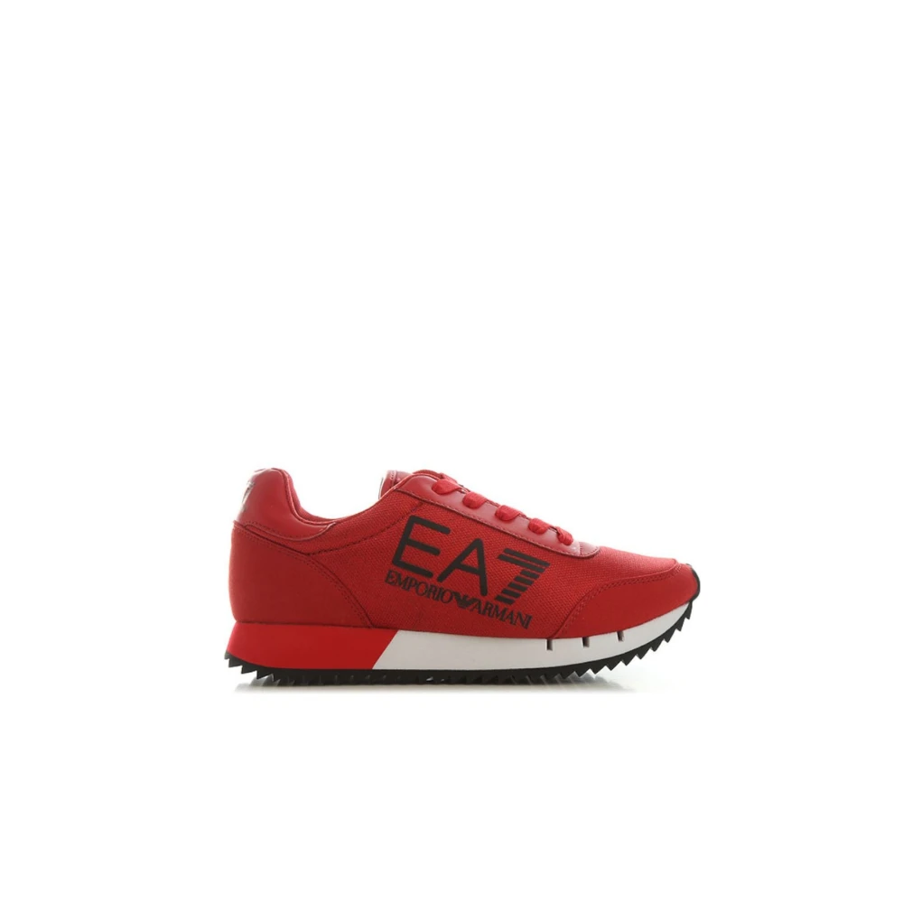 Emporio Armani Ea7 Boys Red Low Top Trainers For
