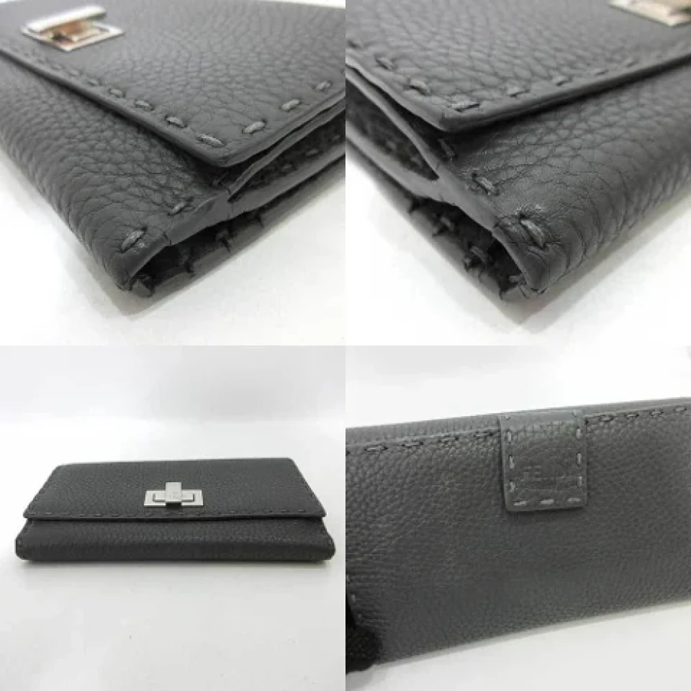 Fendi Vintage Pre-owned Leather wallets Gray Dames