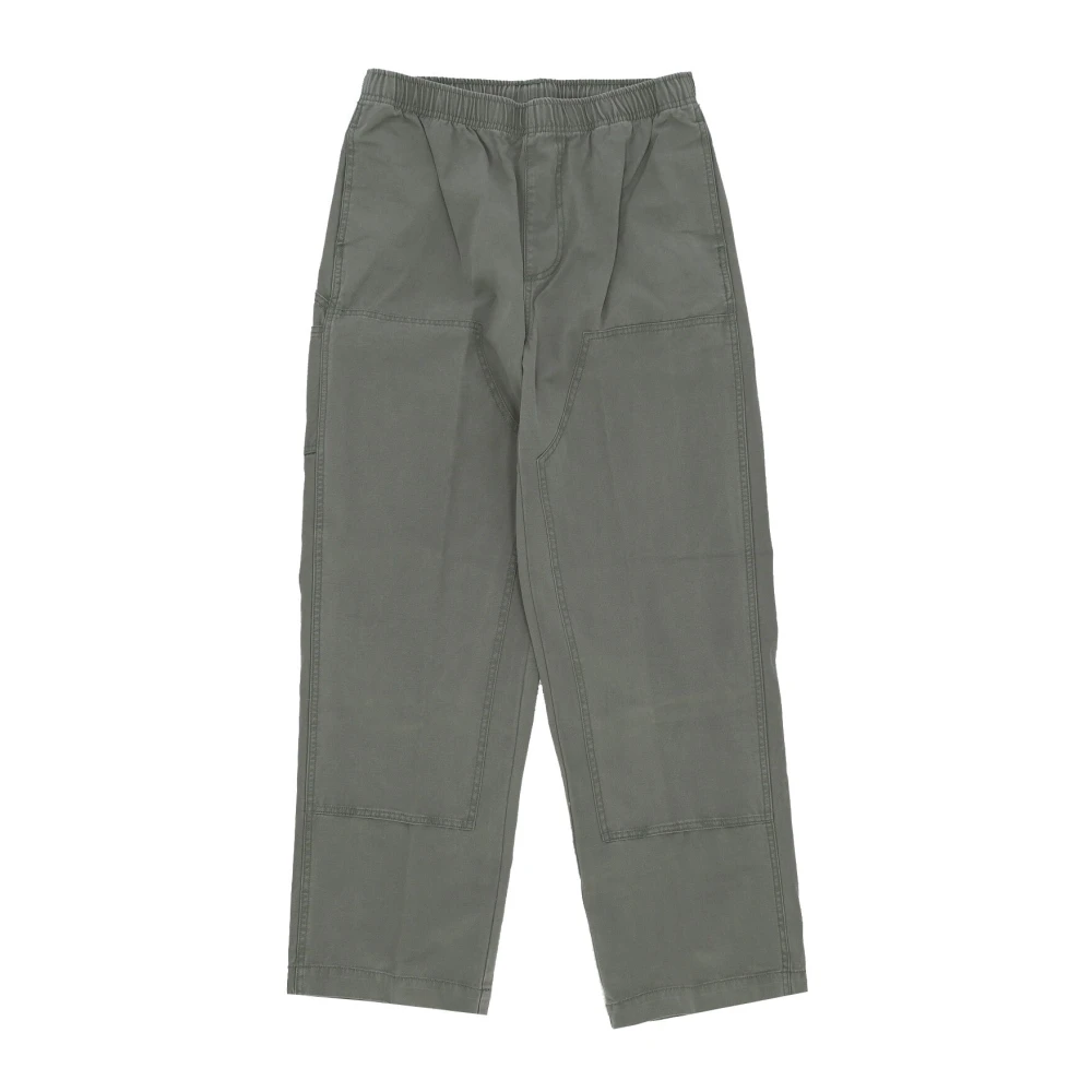 Obey Canvas Broek met Dubbele Stof Knie Green Heren