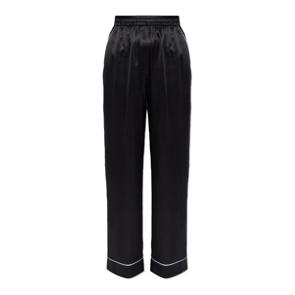 Dolce & Gabbana Zijden broek met wijde pijpen Black Dames