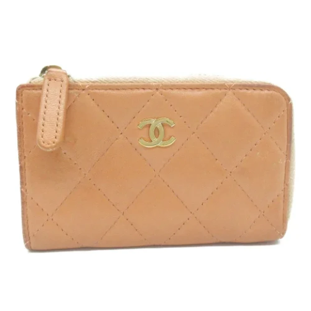 Chanel Vintage Pre-owned Leather wallets Beige Dames