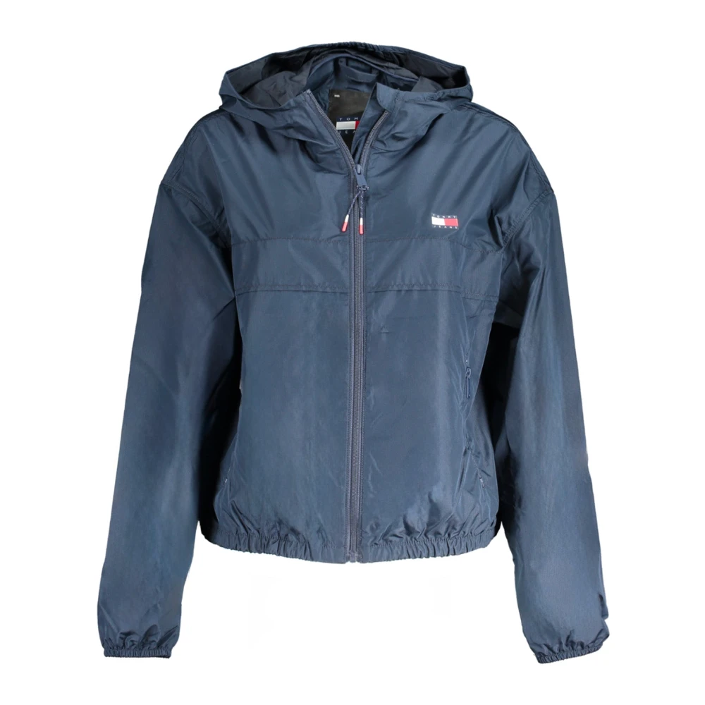 Tommy Hilfiger Sportieve Blauwe Jas met Capuchon en Zakken Blue Dames