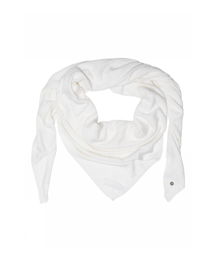 echarpe-tricotee-triangle-blanc-casse