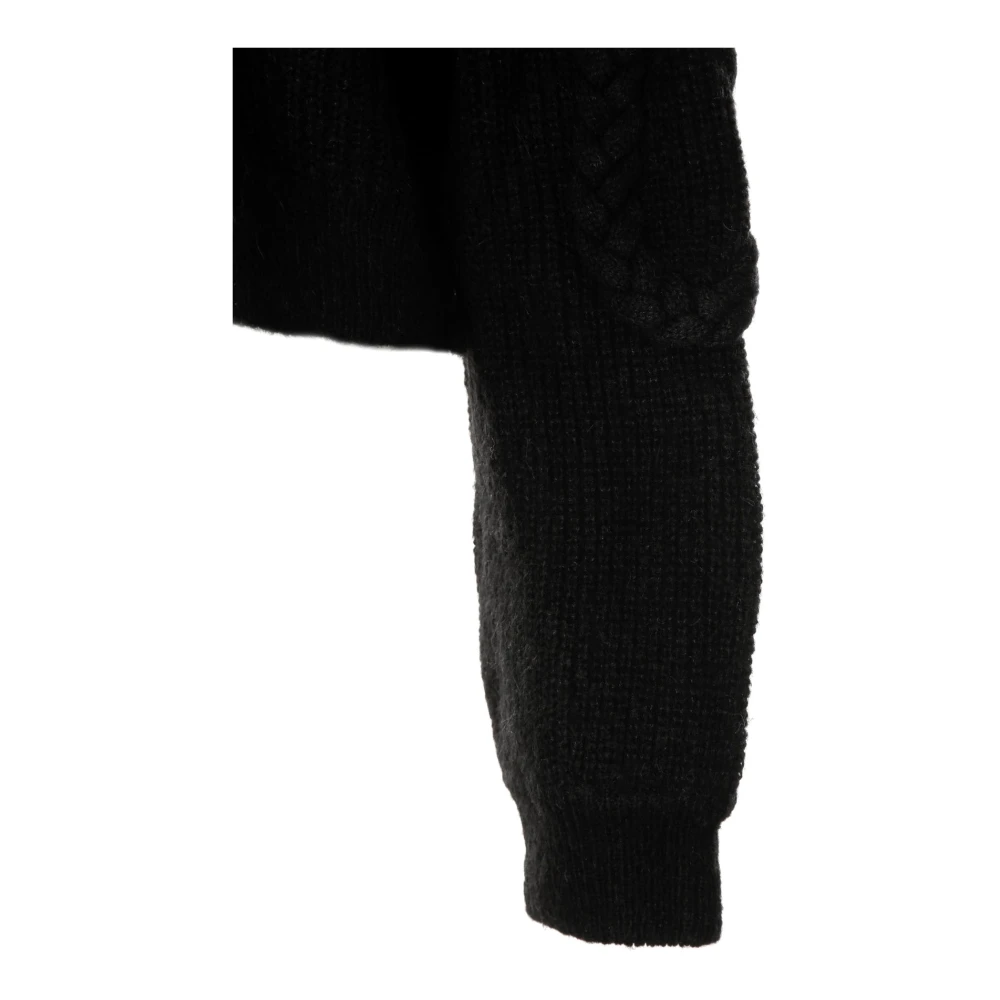Munthe Gebreide Trui met Frontaal Kabel Detail Black Dames