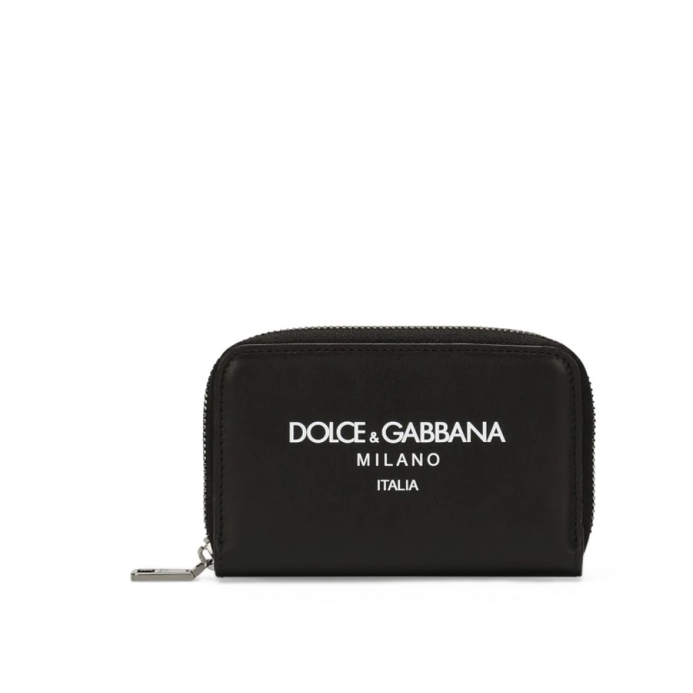 Dolce & Gabbana Portemonnee met Logo-Print en Rits Black Unisex
