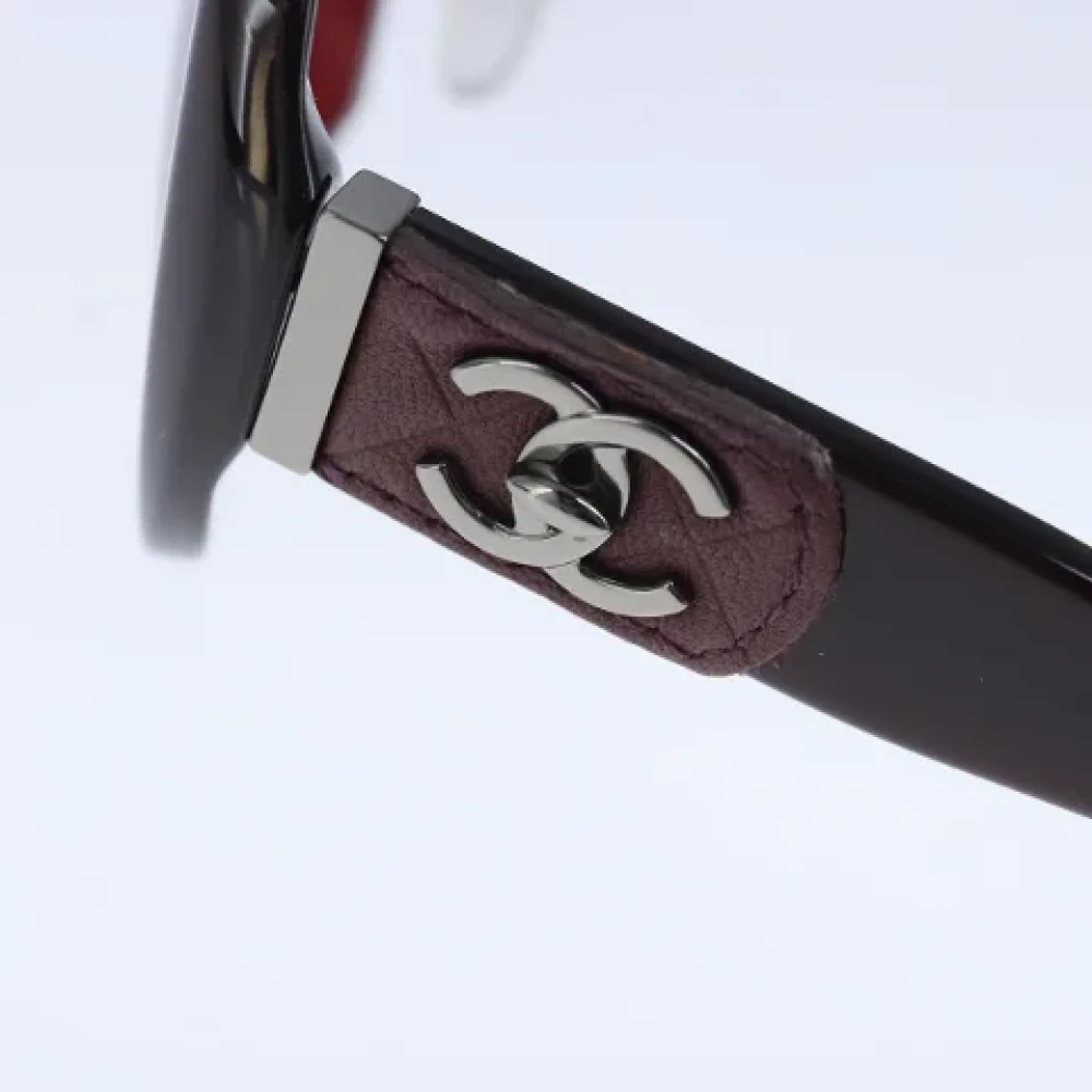 Chanel Vintage Pre-owned Plastic sunglasses Brown Dames