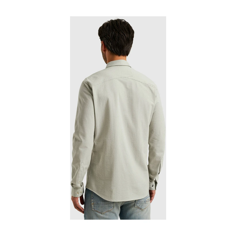 Cast Iron Lange Mouw Dobby Jersey Shirt Green Heren